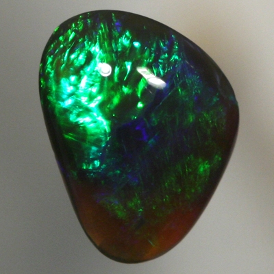 SOLID BLACK CRYSTAL OPAL Bright and strong forest green 